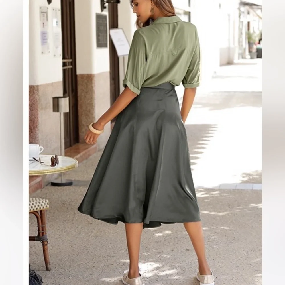 Satin Look Skirt - Picture 2 of 7